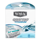 Schick Quattro Titanium Razor Blade Recargas Para Los Hombre