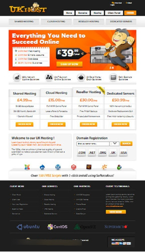 Template (uk Host) Html Para Empresa De Hospedagem De Site