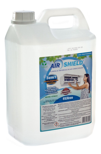 Bactericida Higienizacao De Ar Condicionado Air Shield 5l