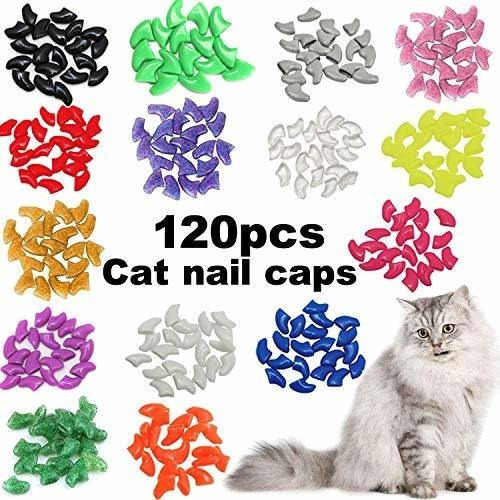 Por Ejemplo 120 Tapones De Unas Para Gatos De Colores Y Sua