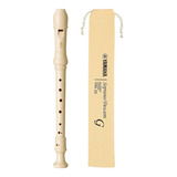 Flauta Dulce Soprano Yamaha Yrs-23 Escolar Con Funda Original Material Plástico Digitación Alemana Color Ivory