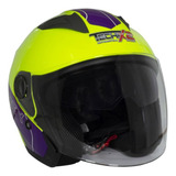 Casco Para Moto 3/4 Lentes Internos Y Mica Polarizado Medio