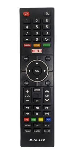 Control Remoto Alux Smart Tv Netflix 2020 + Pilas