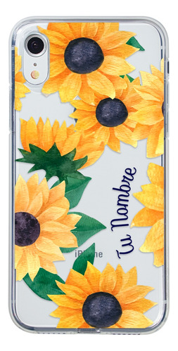 Funda Para iPhone Para Mujer Girasoles Con Tu Nombres