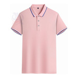 Playera Casual Tipo Polo Colores Contrastantes Slim Ajuste