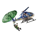 Playmobil Helicoptero Policia Persecucion Paracaidas 70569 