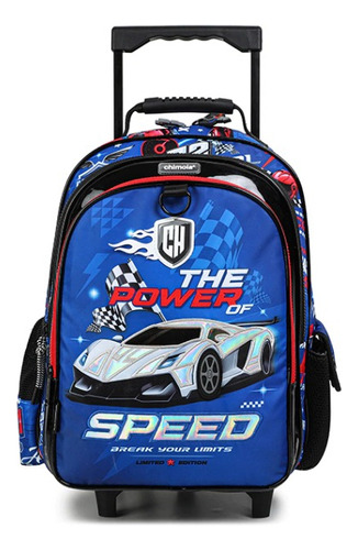 Chimola Mochila Con Carro Car 18 Pulgadas Bt101 Prem Color Azul Con Negro