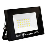 Reflector Led Blanco 20w Bajo Consumo Alta Potencia Exterior Color De La Carcasa Negro Color De La Luz Blanco Frío