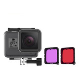 Caixa Estanque E Filtros De Mergulho Para Gopro Hero8 Black