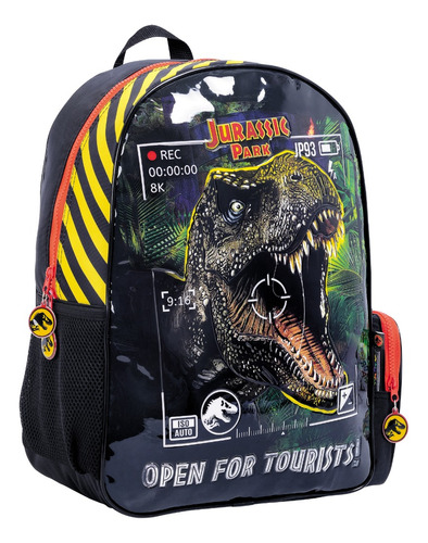 Mochila Espalda 16 PuLG Jurassic World Escolar Dinosaurio Ed Color Negro 77109 Diseño De La Tela Estampado