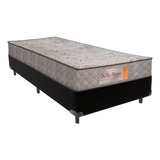 Cama + Box Solteiro Preta Orthoprime D28 Frete Grátis 78x188