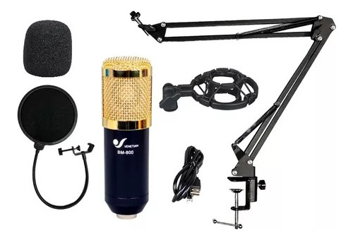 Venetian Bm-800 Kit Negro Microfono Condenser Usb Podcast 