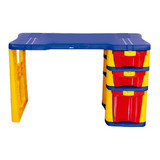 Escritorio Junior Colplast Color Amarillo-azul-rojo Niño