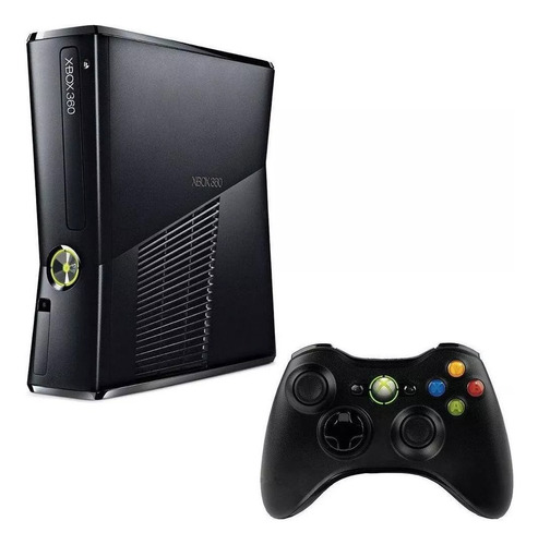 Microsoft Xbox 360 Slim Preto 500gb Destravado Com Kinect 2 Controles Jogos Hdmi