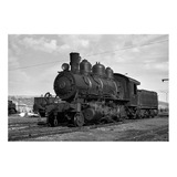 Vinilo 80x120cm Locomotora Trenes Ferrovias Anden Viaje P5