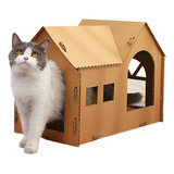 Casa Cama Rascador Mueble De Carton Corrugado Gato Mascota