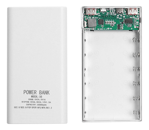 Power Bank Box, Pantalla Lcd De 5 V, 2,1 A, Placa De Aliment