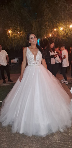 Vestido De Novia Talle 2 Tela Crepé Elastizado Es Dos Piezas