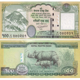 Grr-billete De Nepal 100 Rupees 2019, Rinocerontes Y Everest