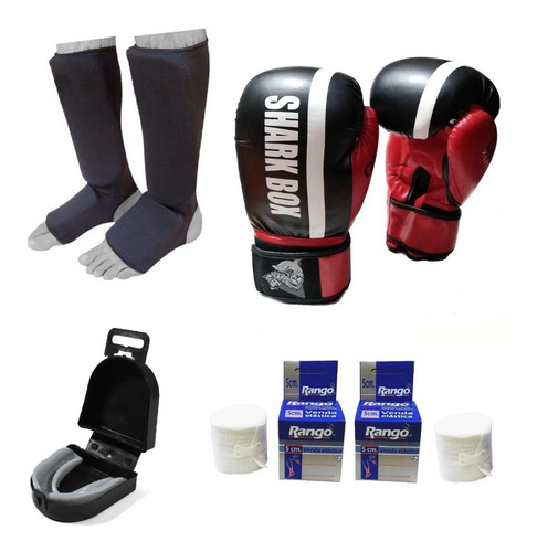 Oferta,kit Boxeo-kick, Unisex, Guantes+tbiales+bucal+vendas