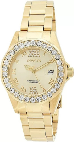 Relógio Invicta 15252 Feminino Banhado Ouro 18k Original