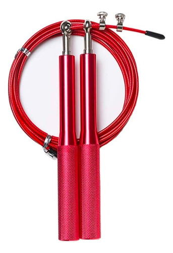 Speed Rope Soga Para Saltar Mango De Aluminio Boxeo Fitness Color Rojo