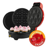 Máquina Cupcakes Omeleteira E Waffle Mickey Mallory 5 Em 1 