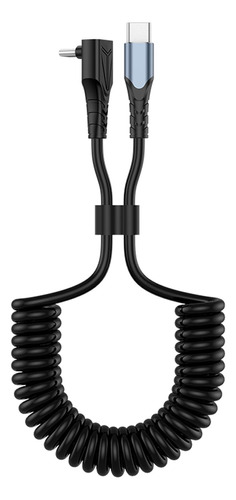 Cable Usb En Espiral De 90° Para Coche, Cable De Carga Rápid