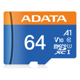Memoria Micro Sd Adata 64gb Uhs-i Clase 10 A1 V10