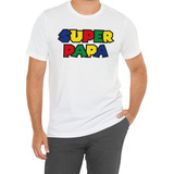 Polera Estampada Super Papá, Mario Bross, Día Del Padre