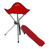 Banquito Plegable De 3 Patas Broksol Camping Pesca Caza Color Rojo