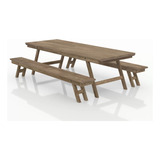 Mesa Rústica De Madera Marrón Muebles Meneghetti- Solo Stgo