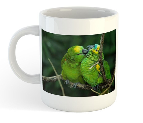 Taza De Plastico Amazona Aestiva Loro Hablador Frente