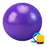 Bola Suiça Pilates 65cm Com Bomba De Ar 150kg Anti Explosão 