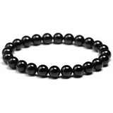 Pulsera De Turmalina Negra Natural Para Hombre Y Mujer, Braz