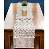 Macrame Table Runner, Boho Table Runner 86 X 13 Pulgadas, Pe