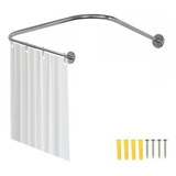 Barra Ajustable 90-130cms Cortina De Ducha Acero Inoxidable