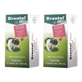 2 Drontal Puppy Suspensão 100ml Vermifugo Filhote Cães Bayer