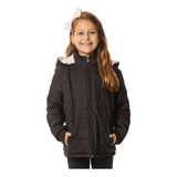 Jaqueta Infantil Forrada Fleece Puffer Capuz Geada Frio Neve