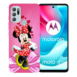 Funda Compatible Con Moto G60s Case Mujer Minnie + Mica 