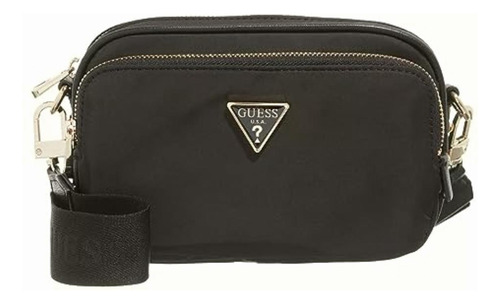 Bolsa Guess Eco Gemma Crossbody Camera En Color Negro