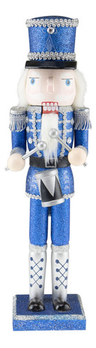 Baterista Azul Nutcracker Clever Creations 40 Cm De Madeira