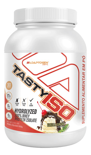 Tasty Iso Whey Protein Sorvete De Baunilha Adaptogen 912g