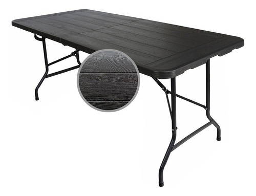 Mesa Plegable Plástico Tipo Portafolio 180cm Portátil Cafe