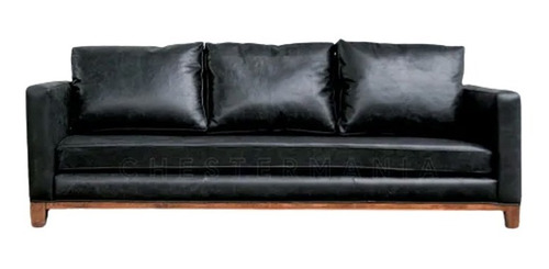 Sofa Estocolmo Sillon Escandinavo 3 Cuerpos Cuero Vacuno