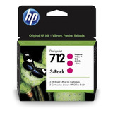 Kit Com 3 Cartuchos De Tinta 712 3ed78a Magenta Hp T210 T250