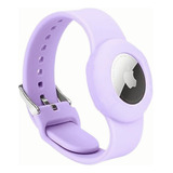 Pulseira Bracelete Silicone Compatível Para Airtag Rastreado Cor Lilás