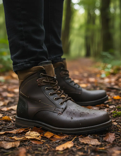 Bota Casual Agujeta Caballero Cómoda Resistente Botin Hombre