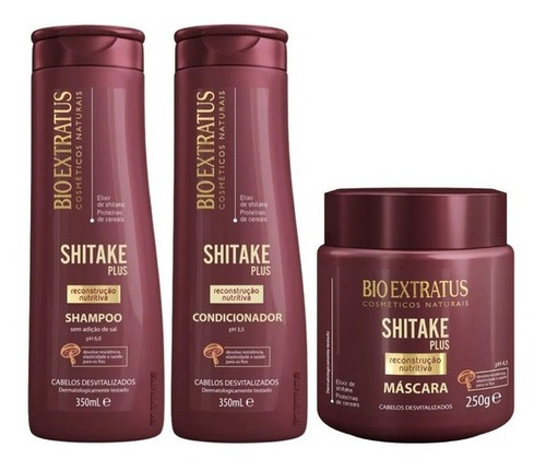 Bio Extratus Shitake ( Sh 350ml + Cond 350ml + Másc. 250g)