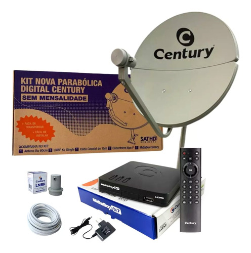 Kit Antena Parabólica Midiabox B7 Century 60cm Bipartida